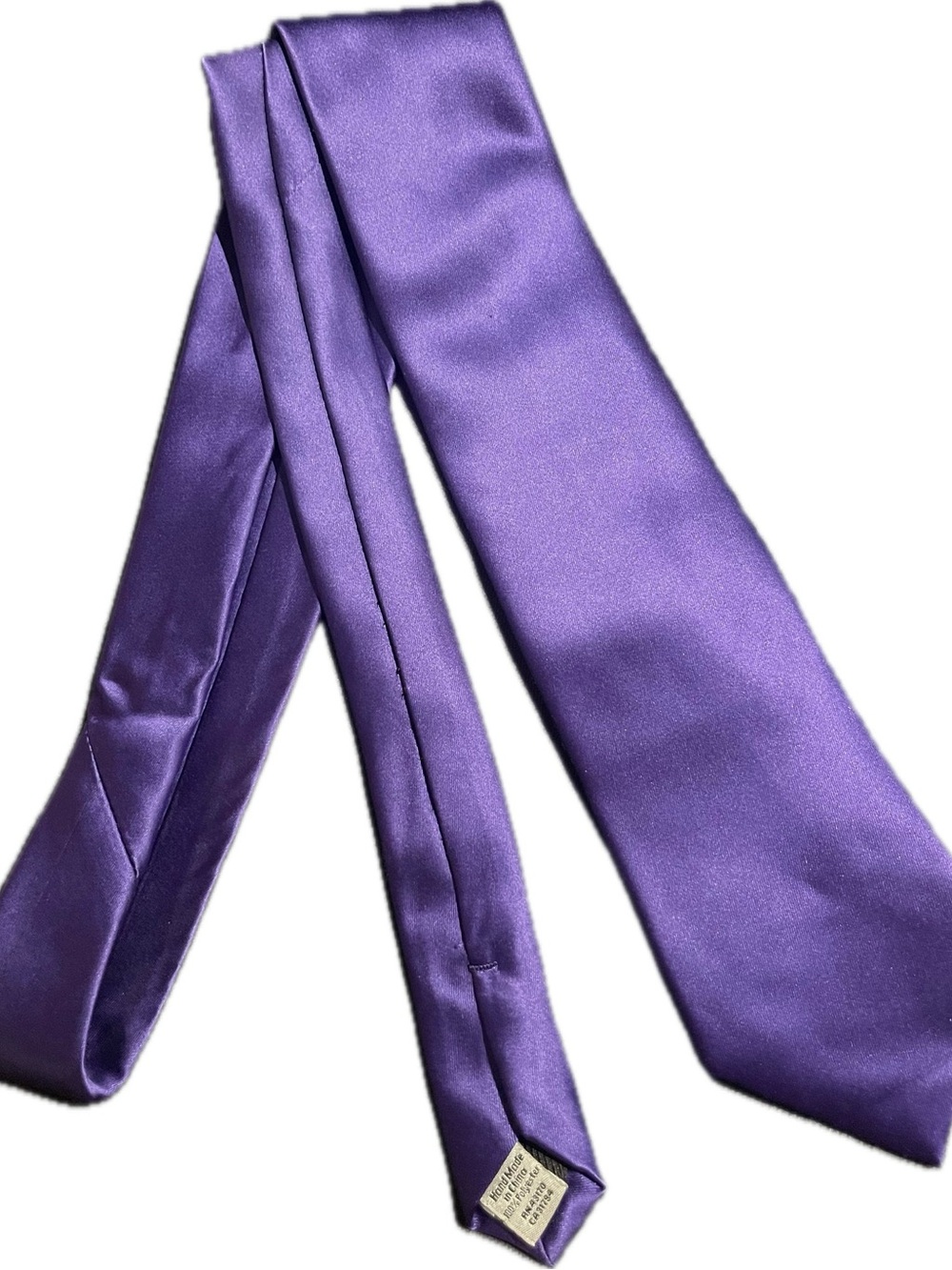 Geoffrey Beene Solid Purple Satin Tie